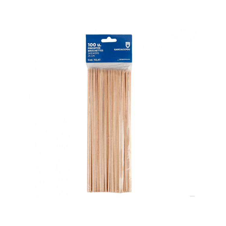 Picture of 2473 WOODEN SKEWERS 25CM 100PC